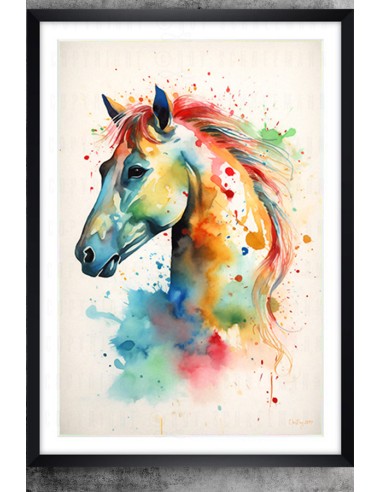 A Rainbow Gallop Watercolor Painting from 2021 by Dr. Roy Schneemann #docroy