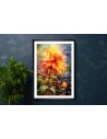 Abstracted Elephant in Vibrant Surrounding