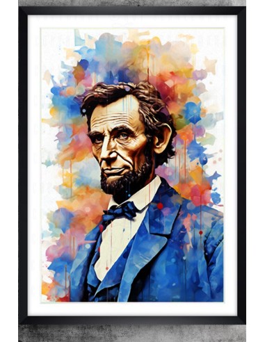 Peinture Aquarelle Abraham Lincoln