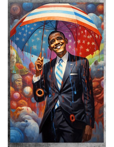 Barack Obama - Like a Cheerful Guy 2022 by Dr. Roy Schneemann #docroy