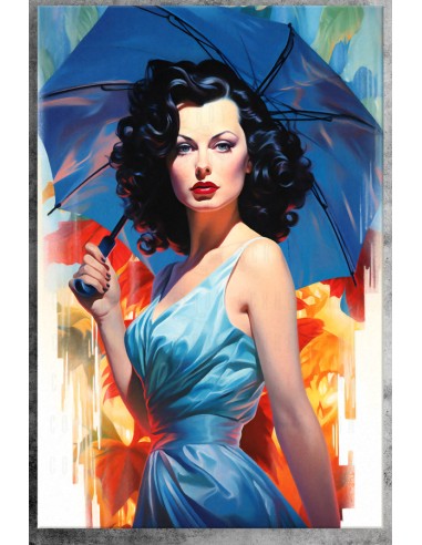 Hedy Lamarr 2 Peinture à l'huile de 2021 par Dr. Roy Schneemann #docroy